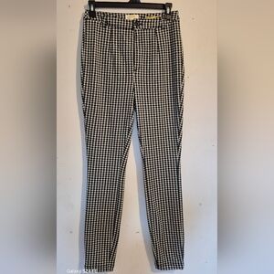 Maeve Black and White Checkered Pants